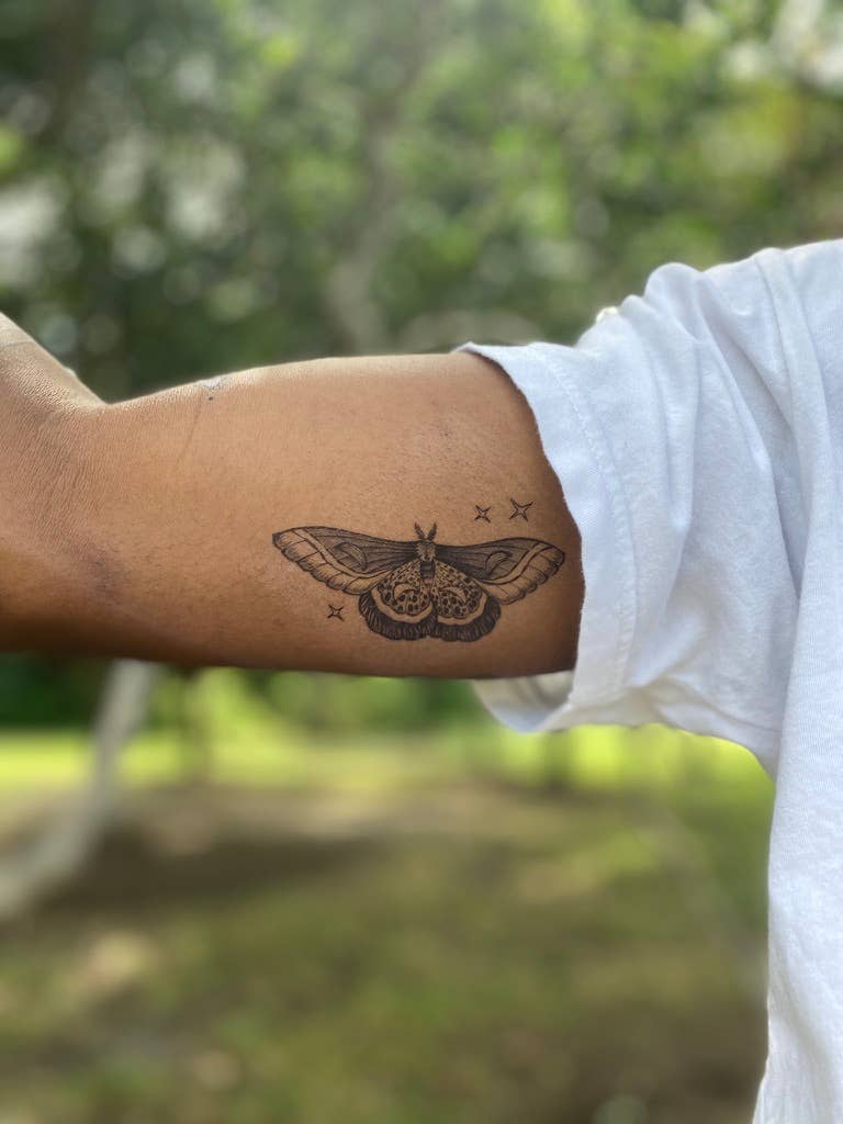 Night Moth Temporary Tattoo