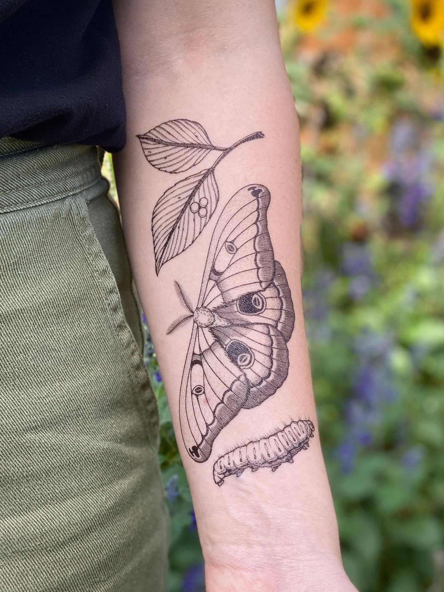 Polyphemus Moth Temporary Tattoo