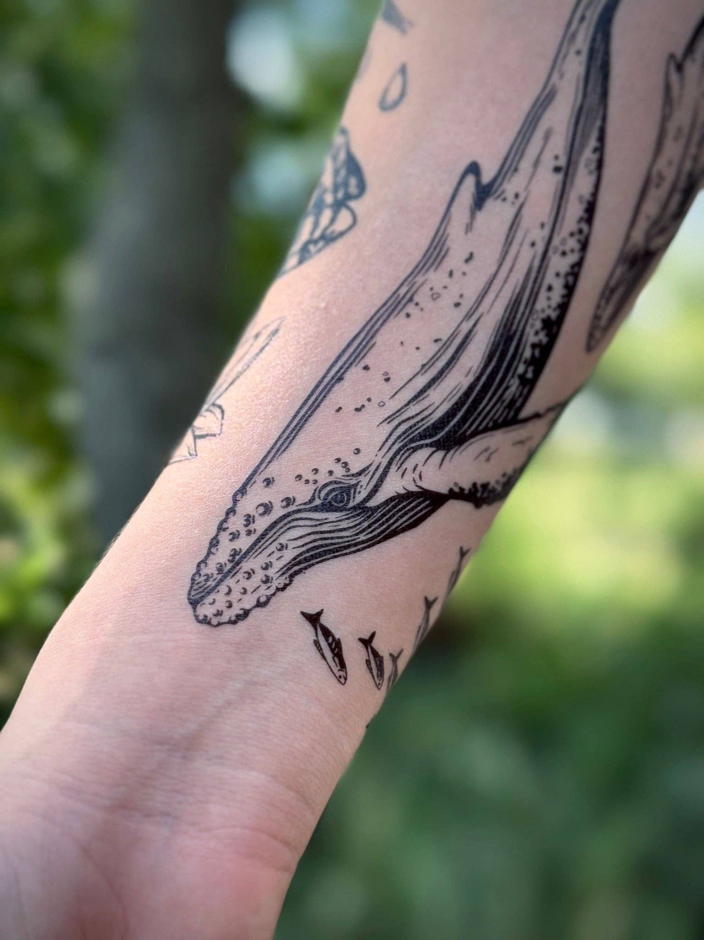 Blue Whale Temporary Tattoo