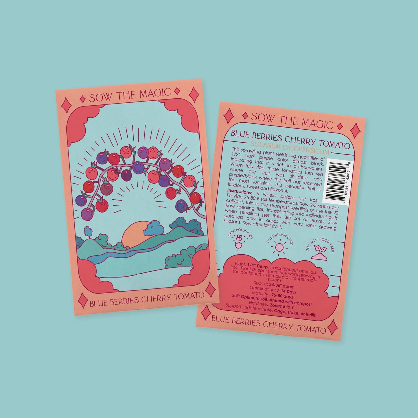 Seed Packet- Blueberries Cherry Tomato Tarot Garden + Gift