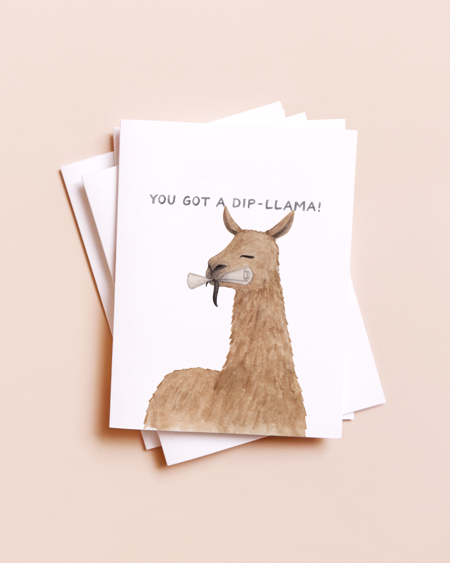 Diploma Llama — Animal Pun Congrats Graduation Card