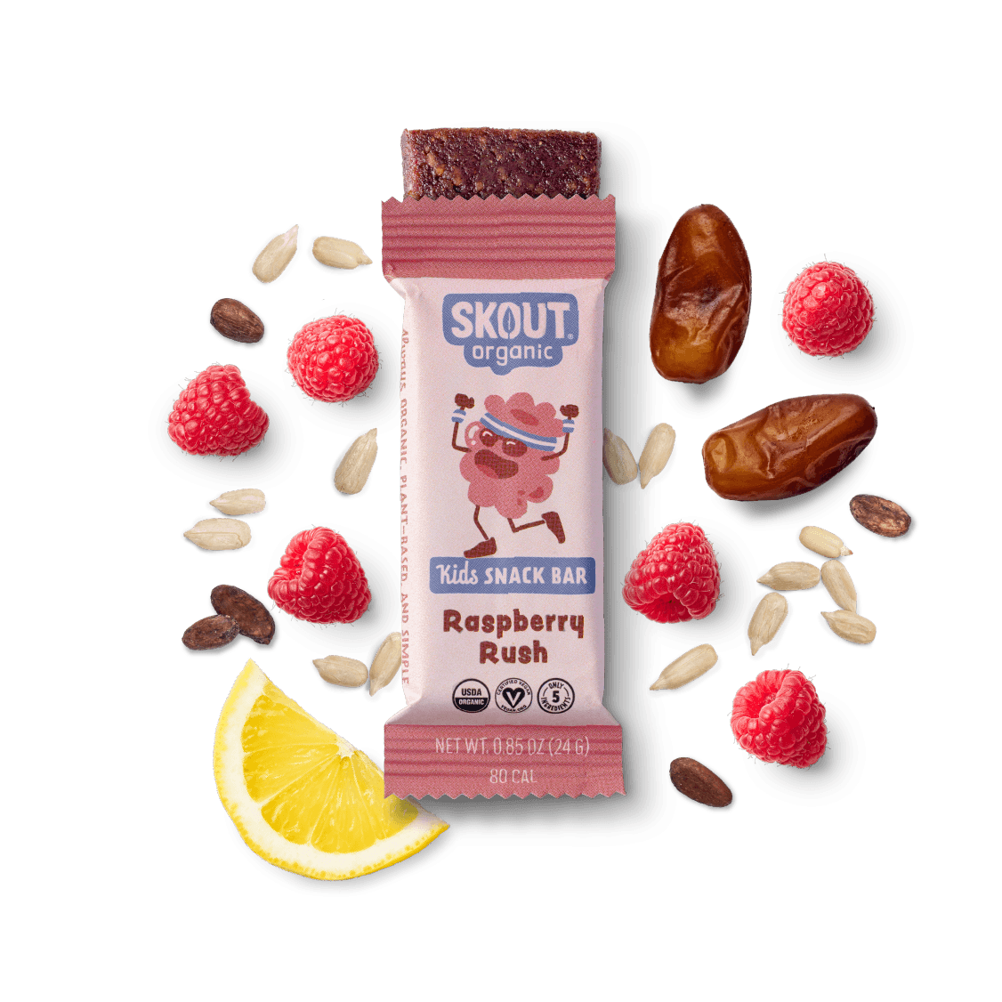 Raspberry Rush Kids Snack Bar - Skout Organic