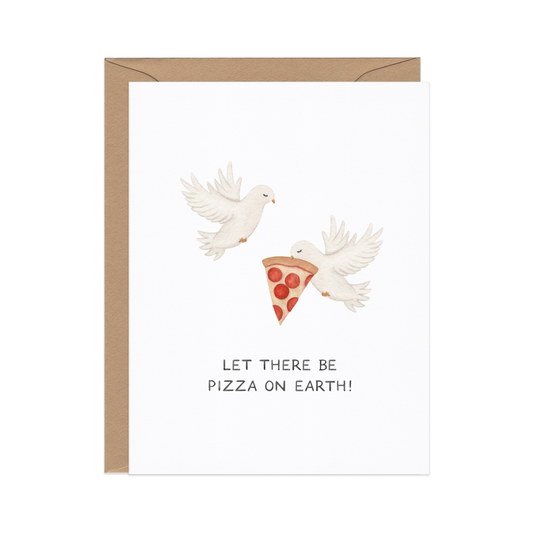 Peace On Earth With Doves — Pizza Lovers Christmas Card