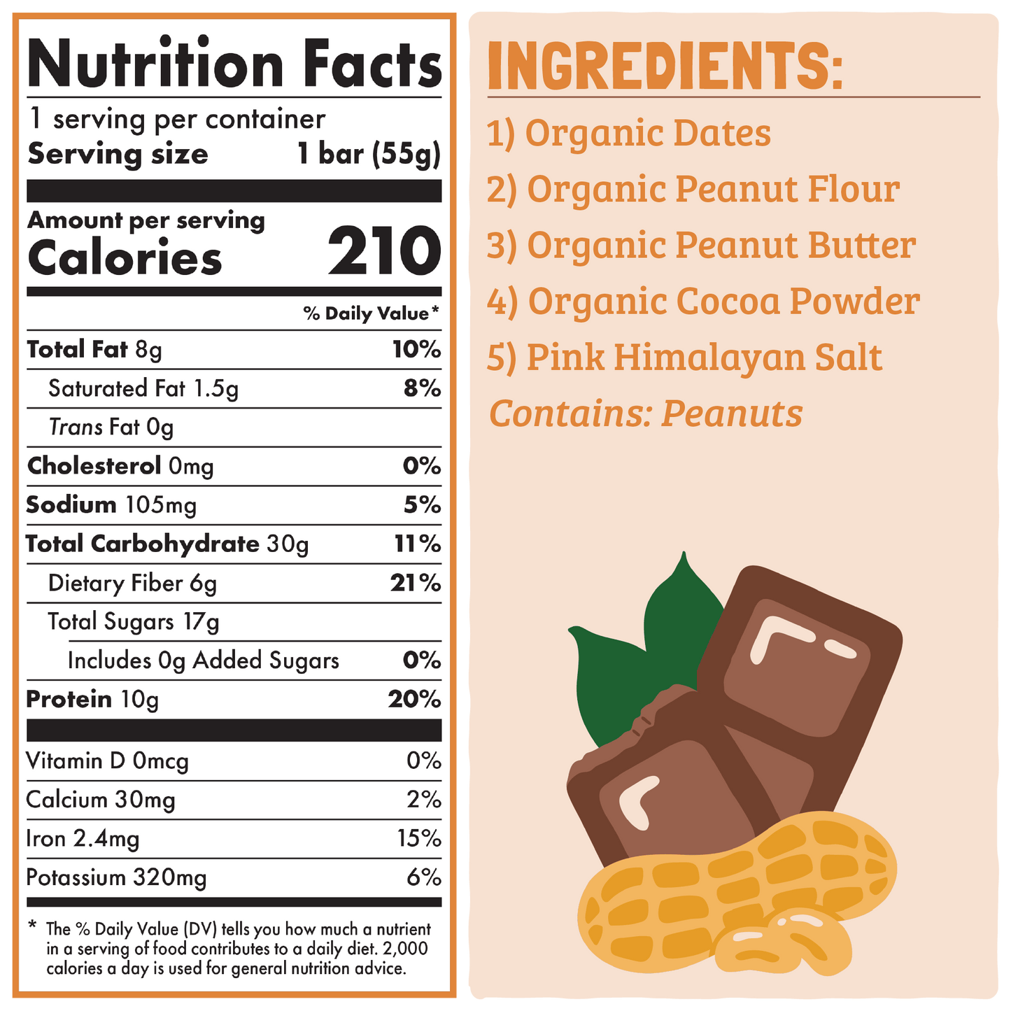 Chocolate Peanut Butter Protein Bar - Skout Organic