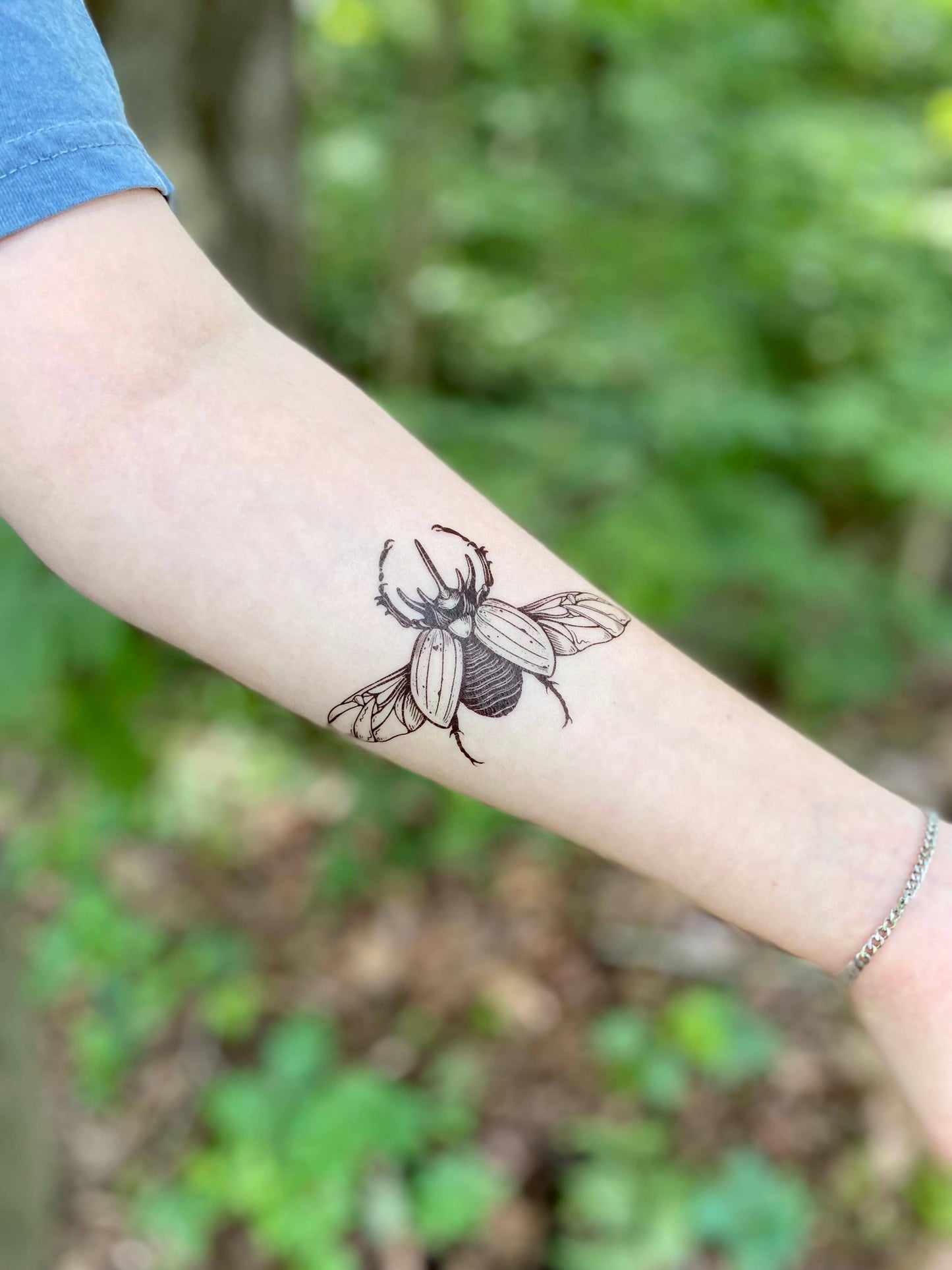 Rhinoceros Beetle Temporary Tattoo