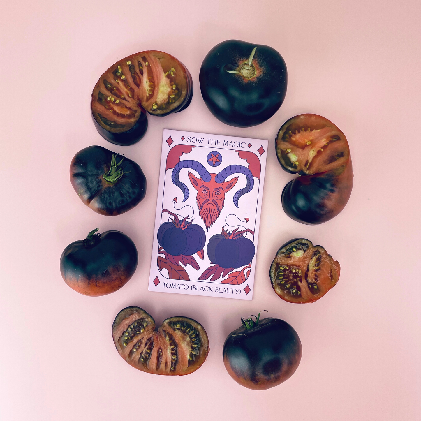 Seed Packet- Black Beauty Tomato Tarot Garden + Gift
