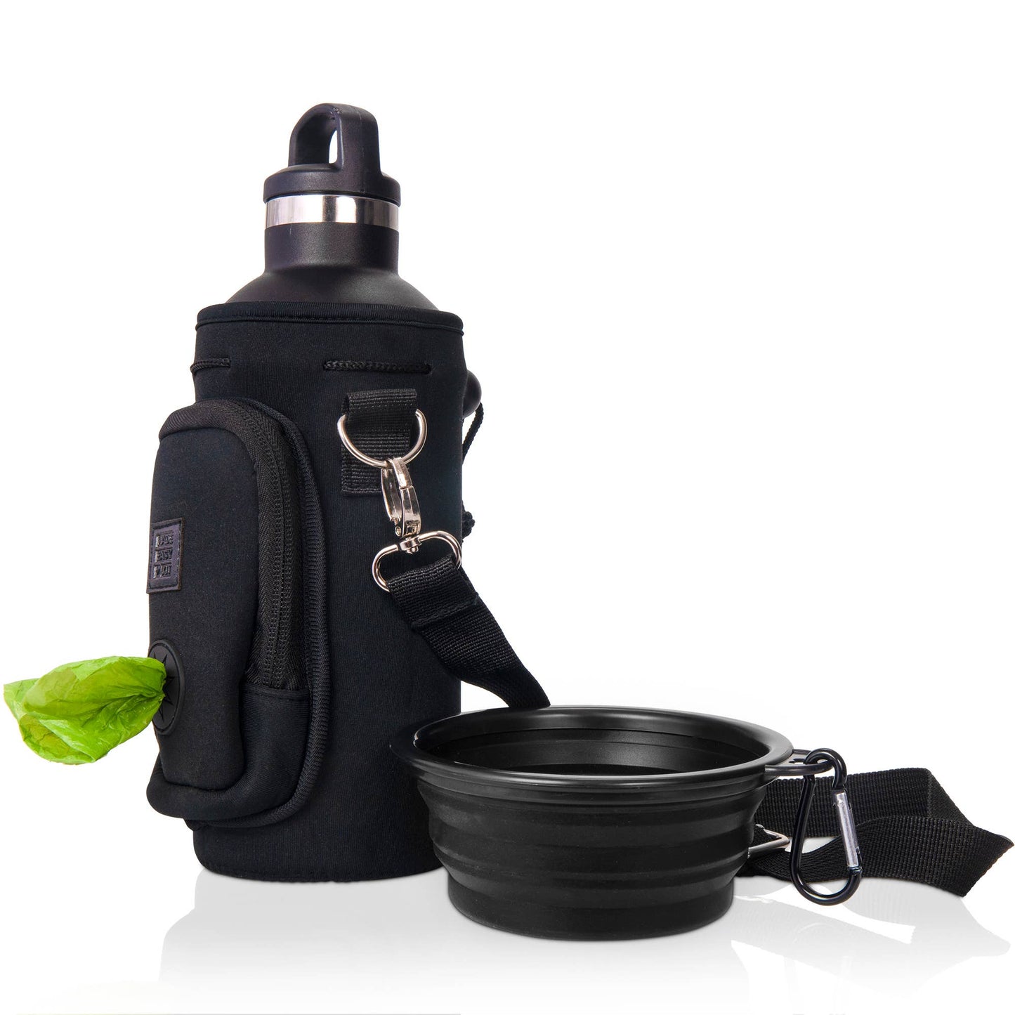 Made Easy Kit Water Bottle Carrier w/Pocket for Dog Poop Bag