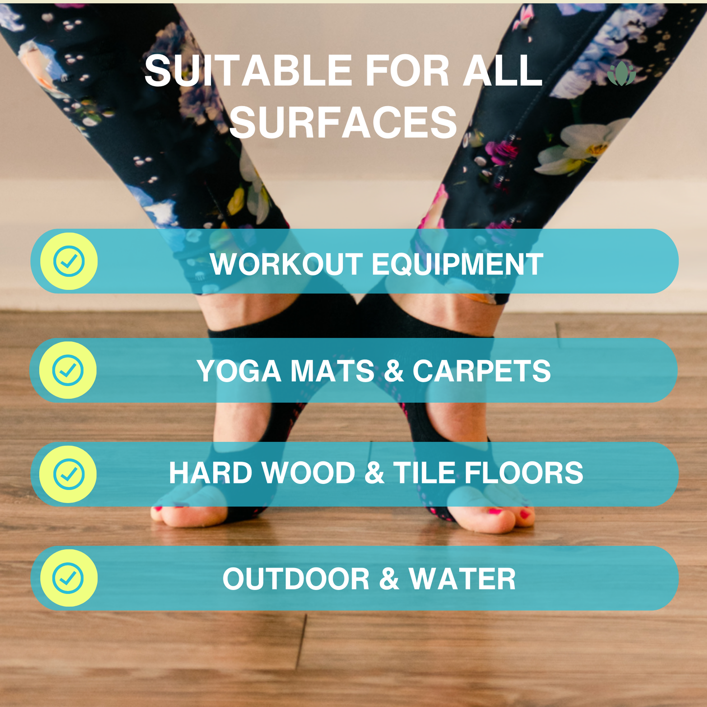 Tucketts Anklet Sunkissed Pilates Socks - Non-Slip Grip, Open Toe, Barre & Yoga - Women's