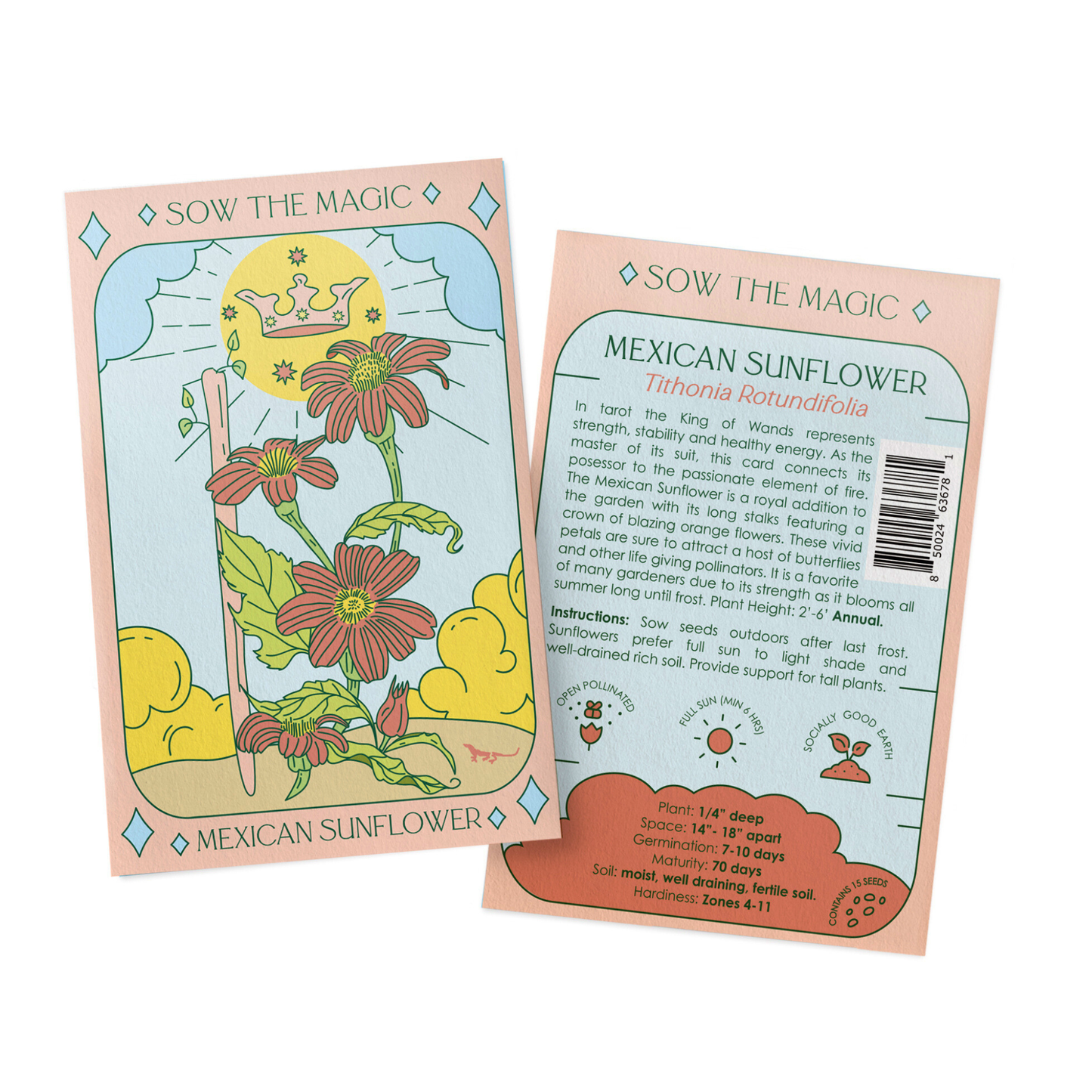 Seed Packet- Mexican Sunflower Tarot Garden + Gift