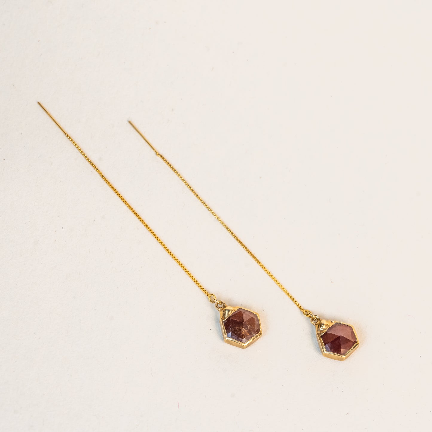 Earrings - Ear Threaders Gold Filled Ear Wires with Gemstones