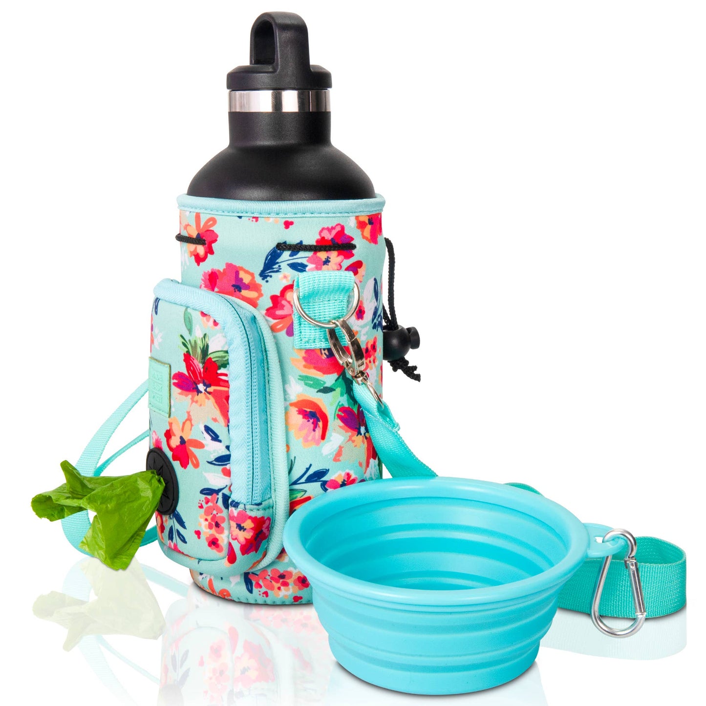 Made Easy Kit Water Bottle Carrier w/Pocket for Dog Poop Bag
