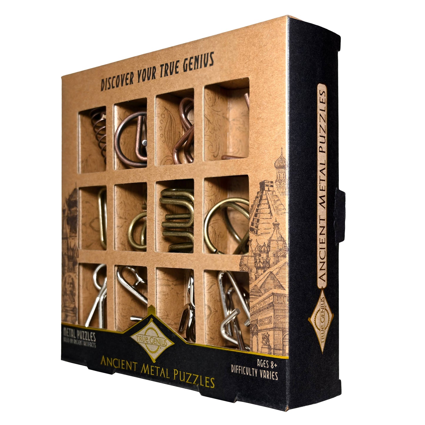 True Genius Ancient Metal 12-PC Puzzle Set