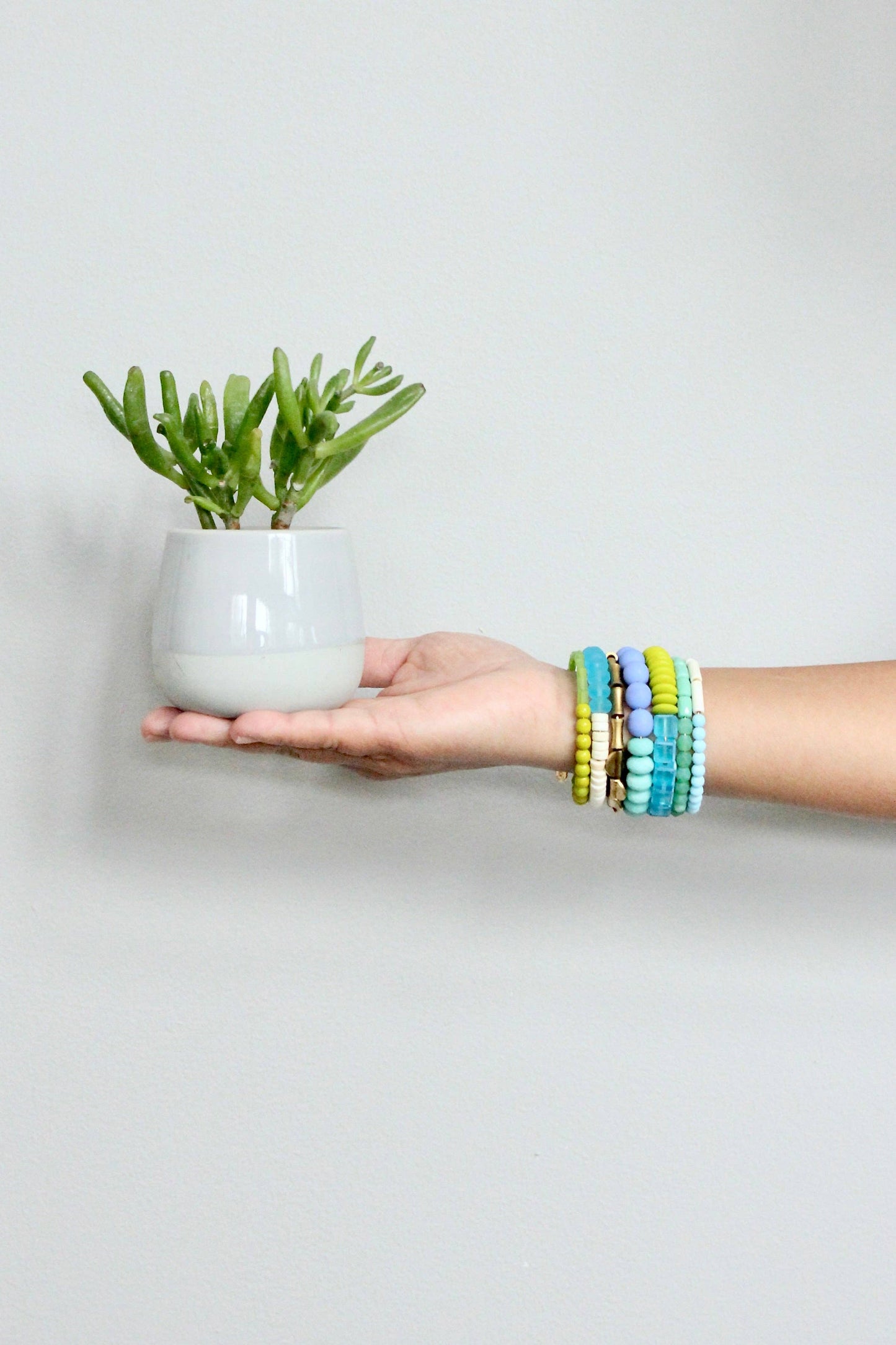 Bracelet- turquoise and chartreuse wrap