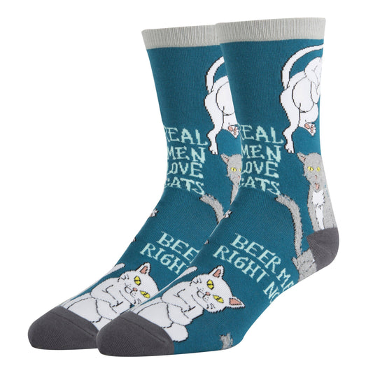 Real Men | Men's Cotton Crew Funny Socks