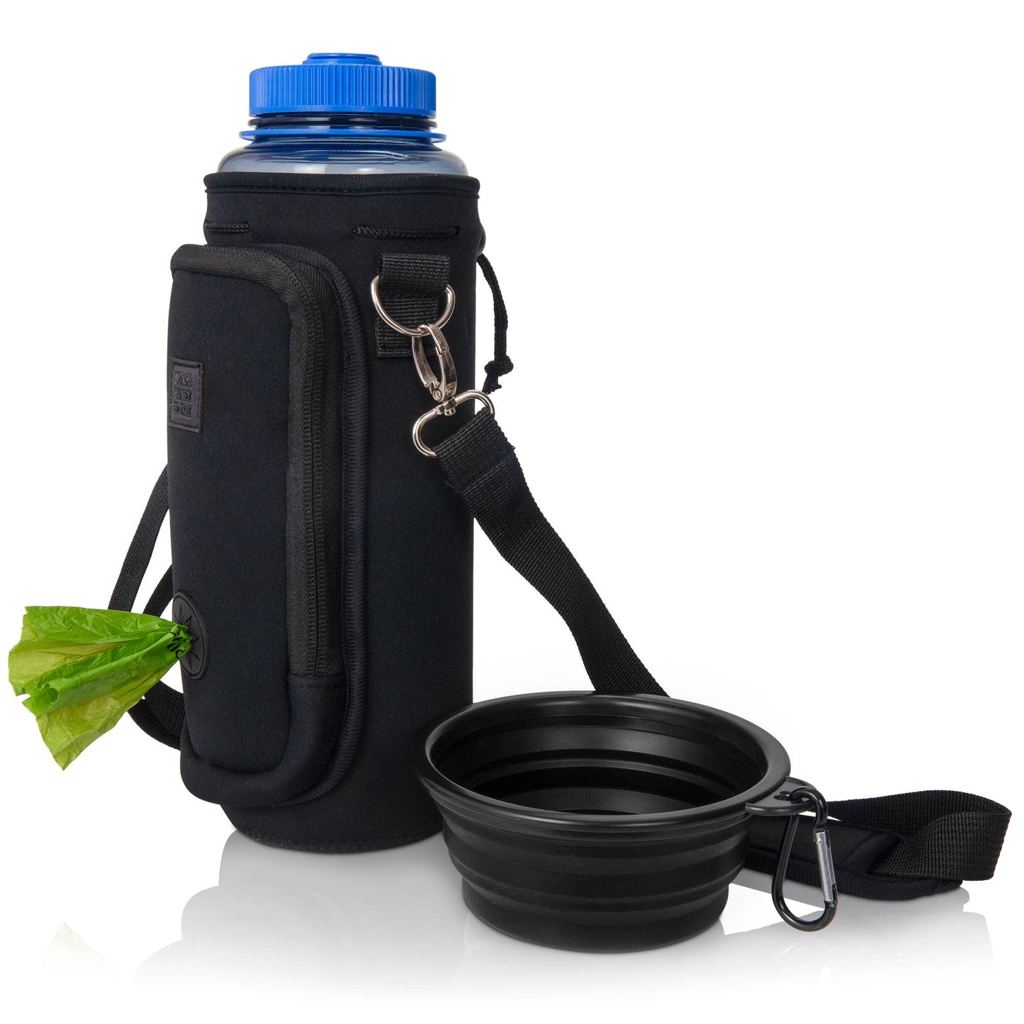 Made Easy Kit Water Bottle Carrier w/Pocket for Dog Poop Bag