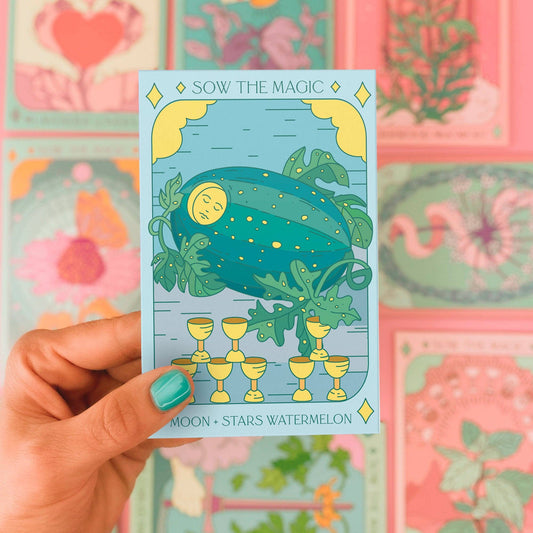 Moon and Stars Watermelon Tarot Seed Packet