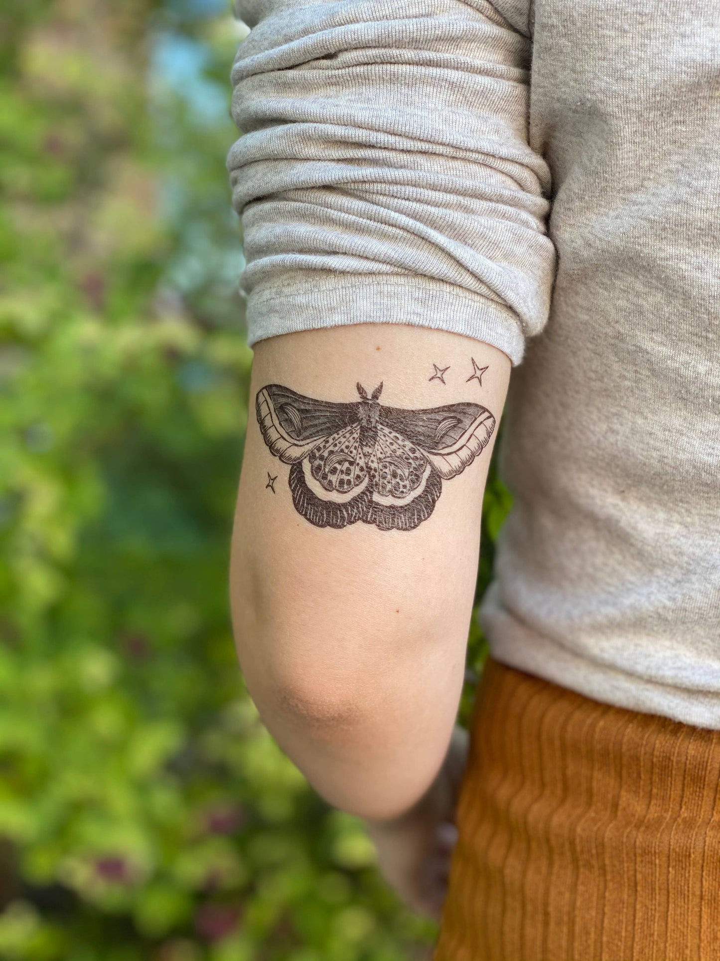 Night Moth Temporary Tattoo