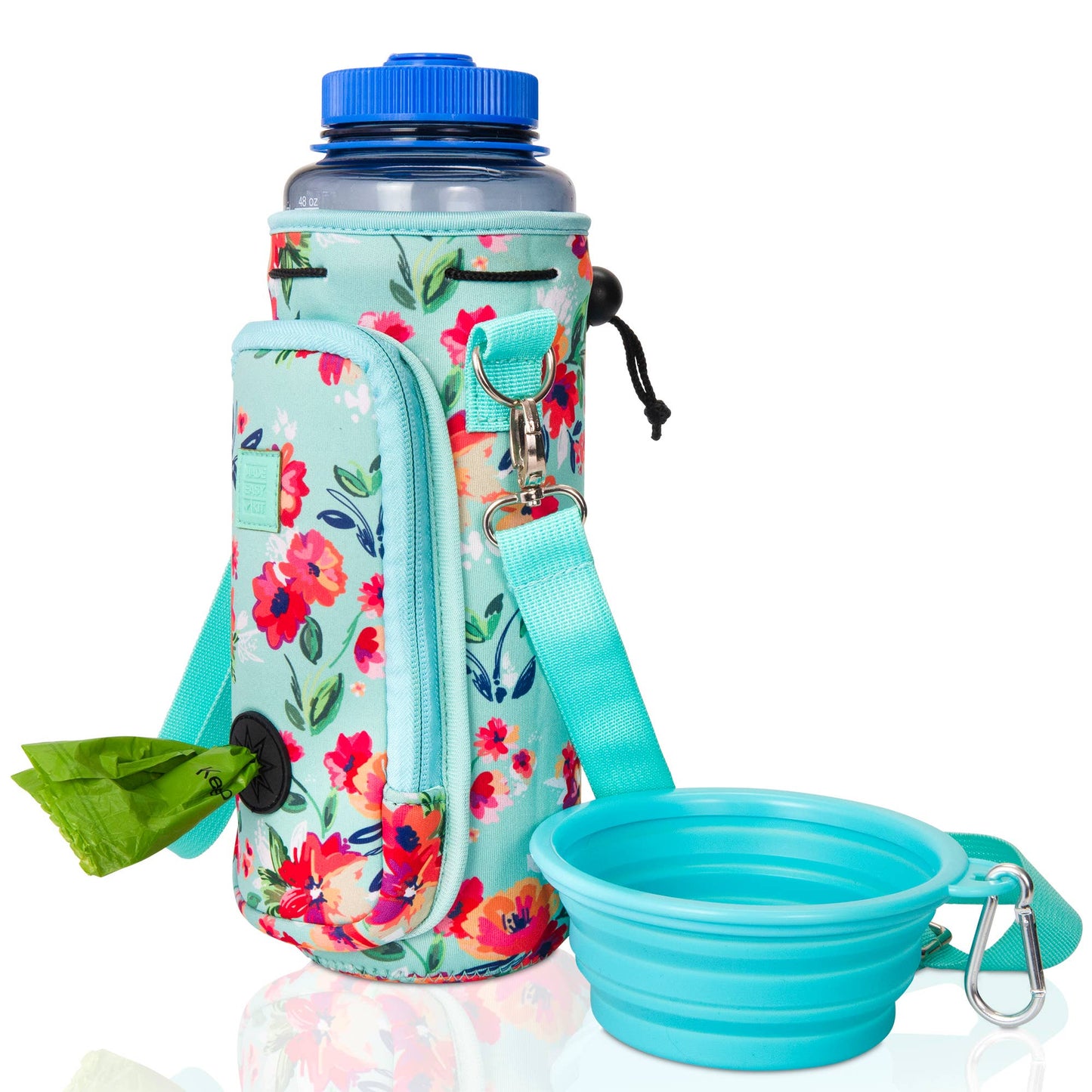 Made Easy Kit Water Bottle Carrier w/Pocket for Dog Poop Bag