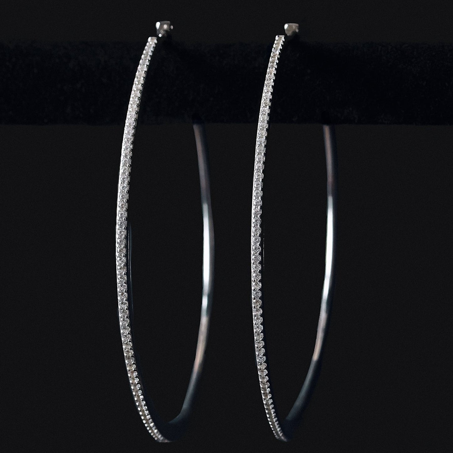 Earrings - CZ Hoops w/ Locking System - The "Caroline"