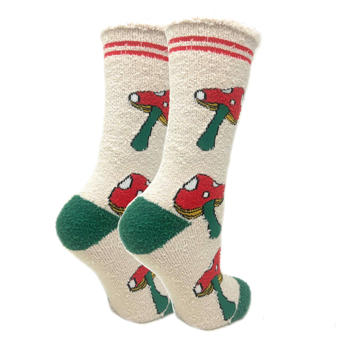 Mushies | Women's Fuzzy Non-Slip Grippers Mushroom Socks