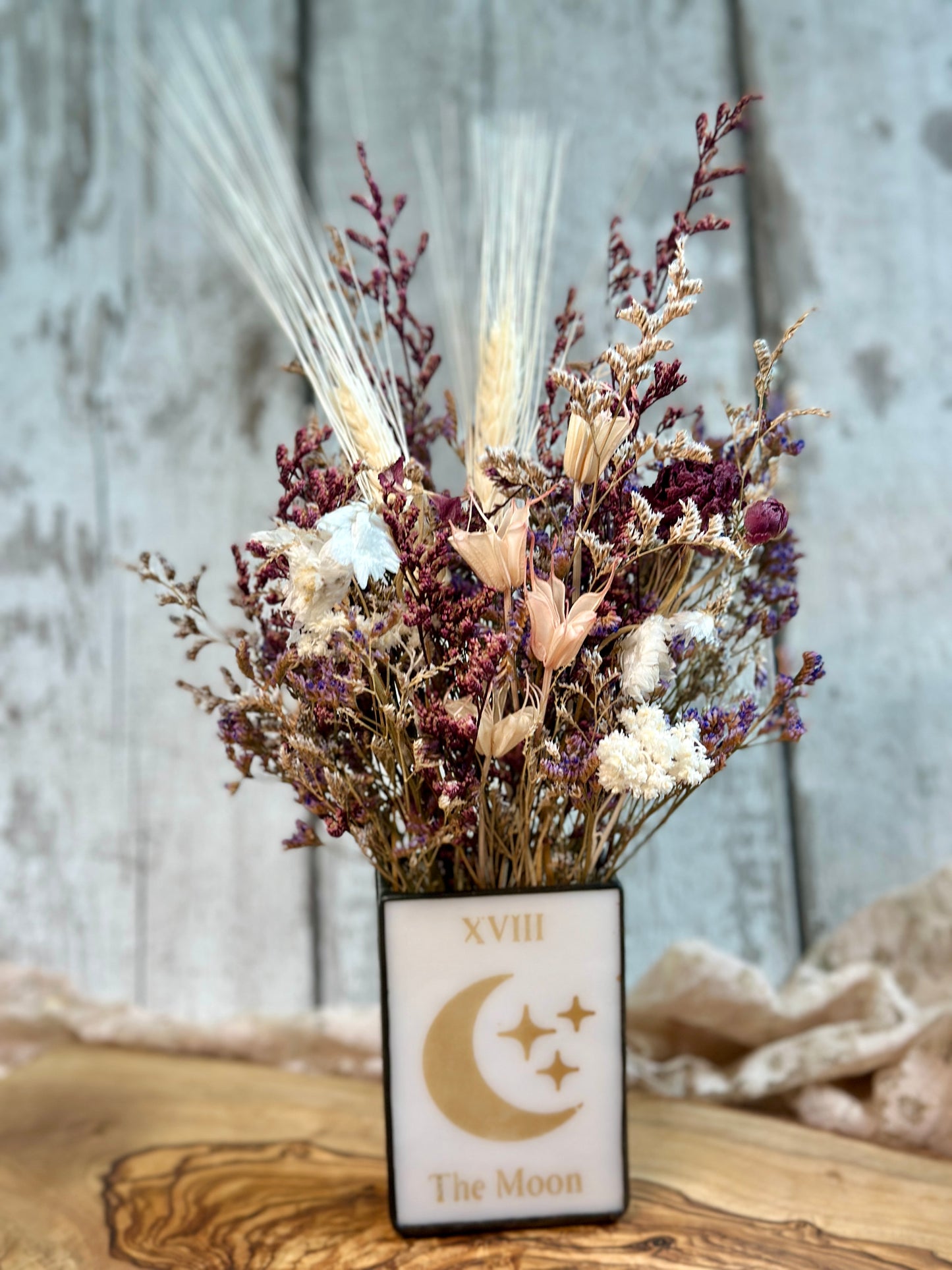 “The Moon” Vase with Florals