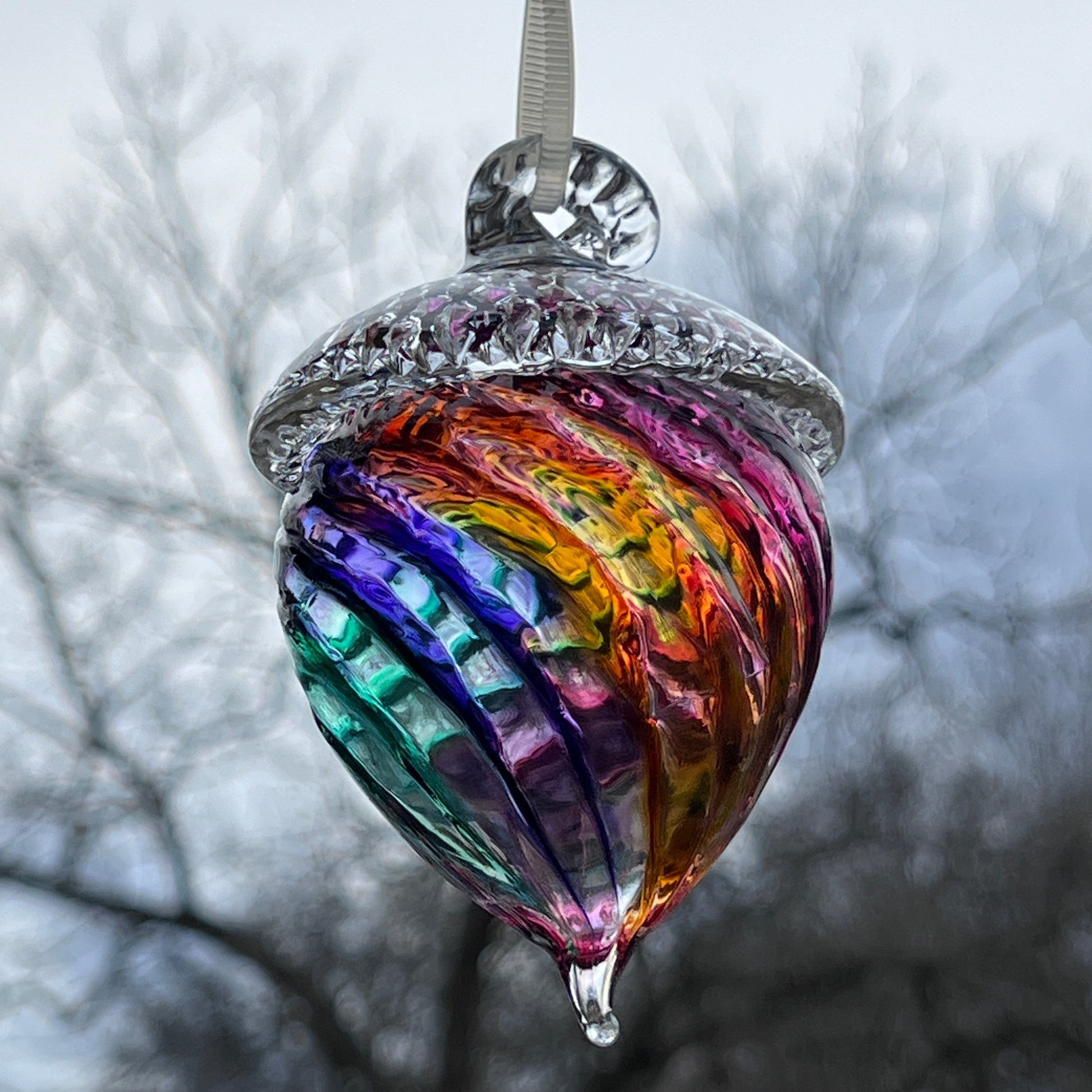 Acorn Sculpture, Ornament- blown glass - 12