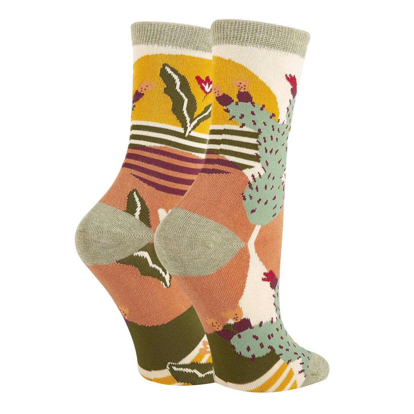 Sol De Cactus | Women's Western Premium Cotton Crew Socks