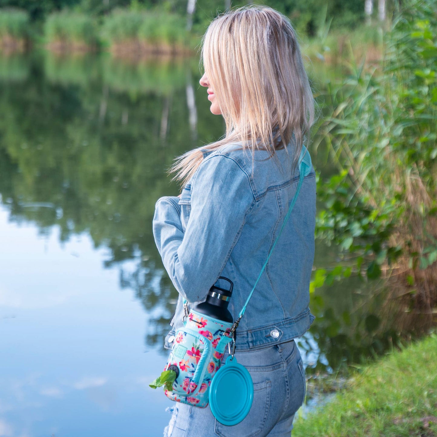 Made Easy Kit Water Bottle Carrier w/Pocket for Dog Poop Bag