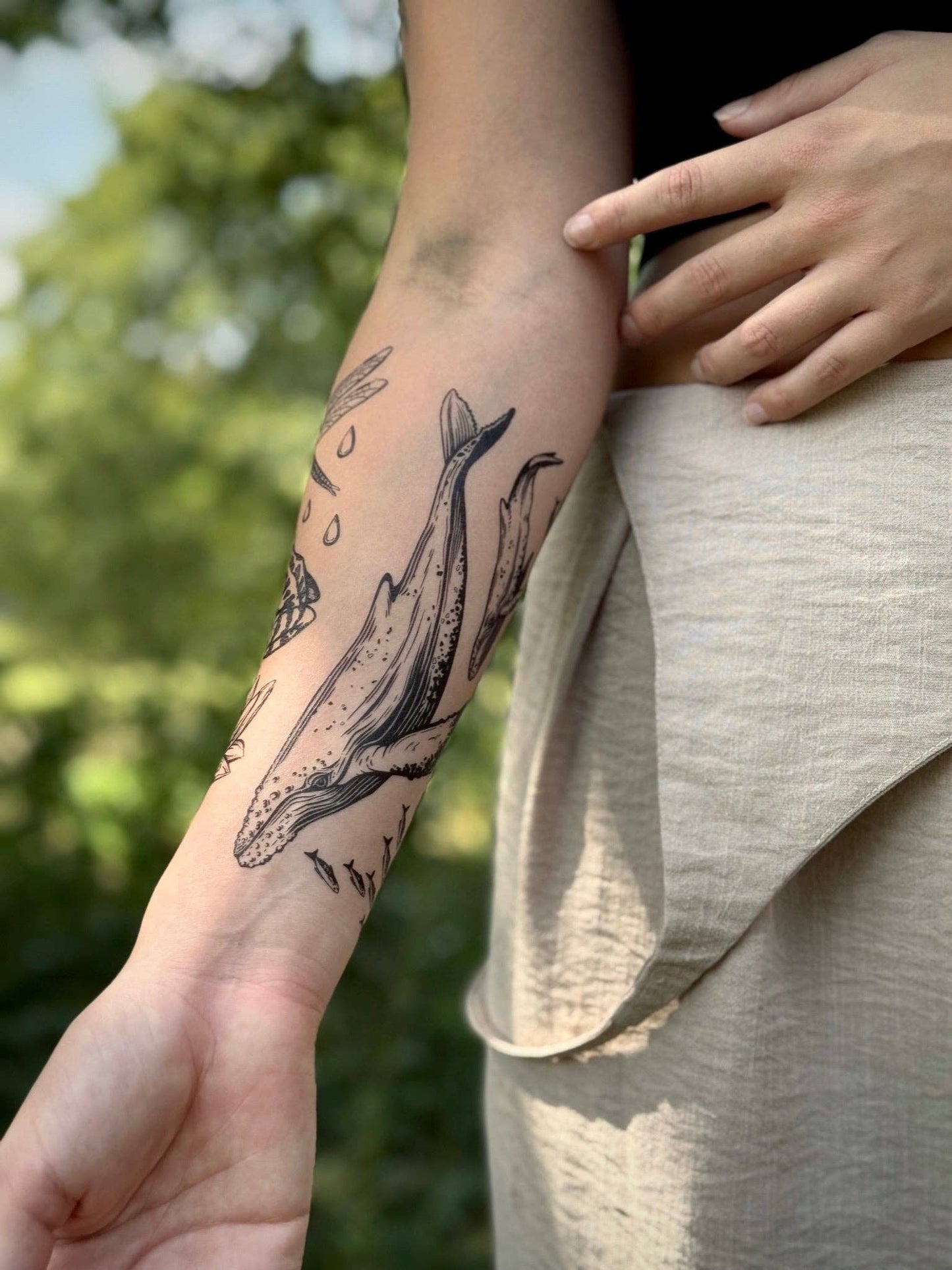 Blue Whale Temporary Tattoo