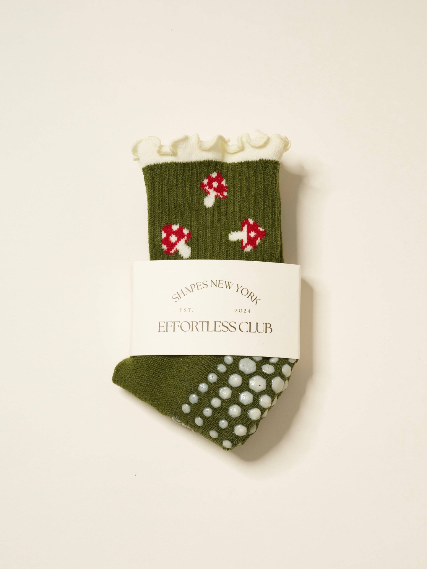 🍄 Mushroom Ruffle Grip Sock, Pilates Socks