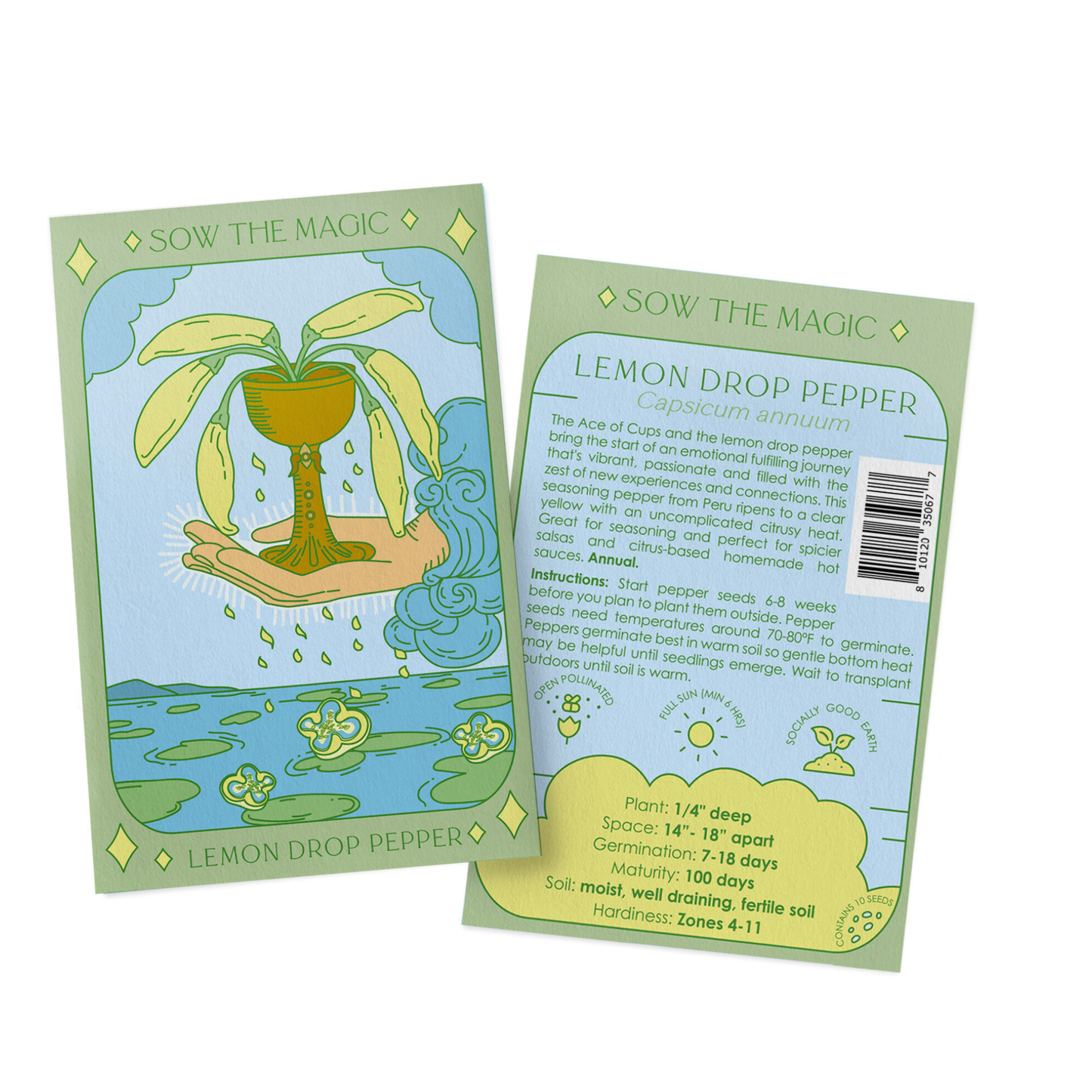 Seed Packet- Lemon Drop Pepper Tarot Garden + Gift