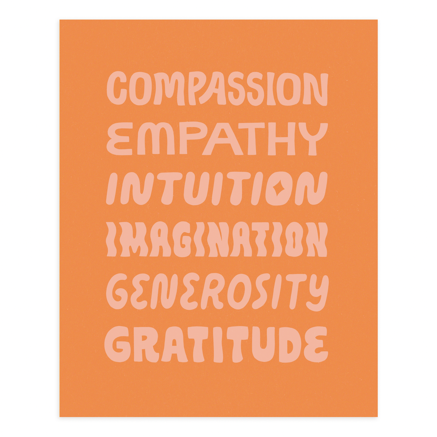 Nice Words Screen Print - Orange