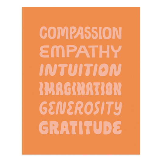 Nice Words Screen Print - Orange