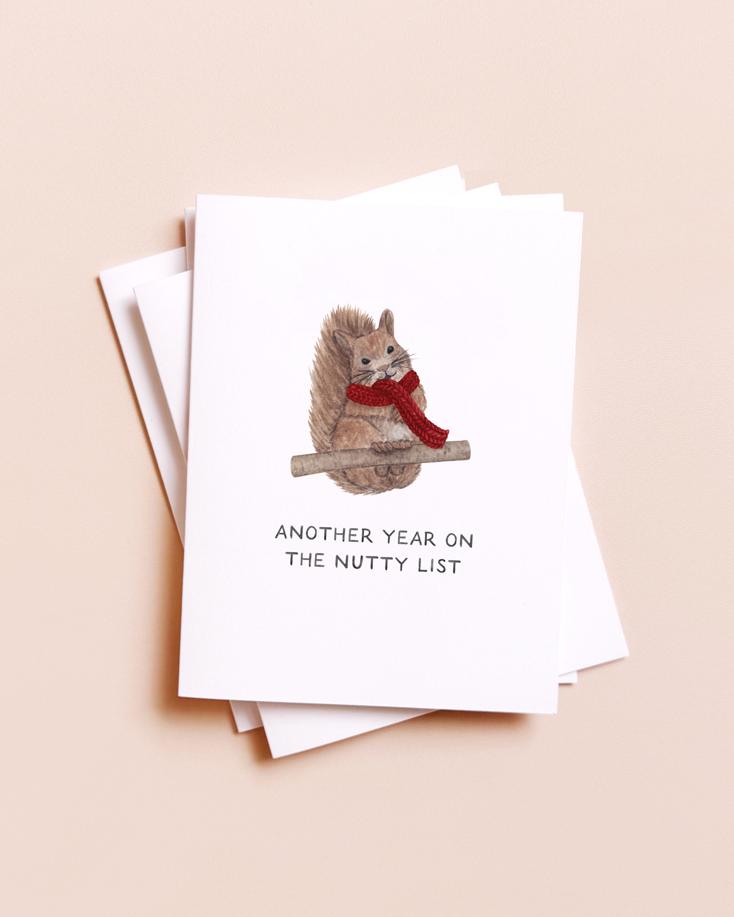 On The Naughty List — Funny Nutty Squirrel Christmas Card