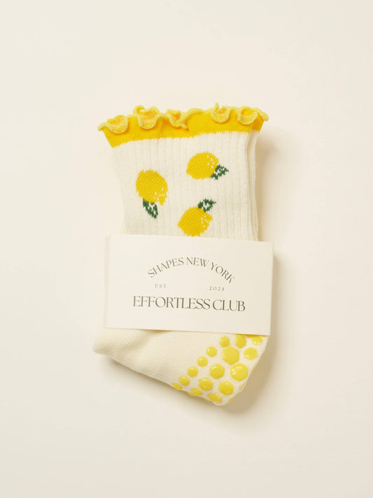 🍋 Lemon Ruffle Grip Sock