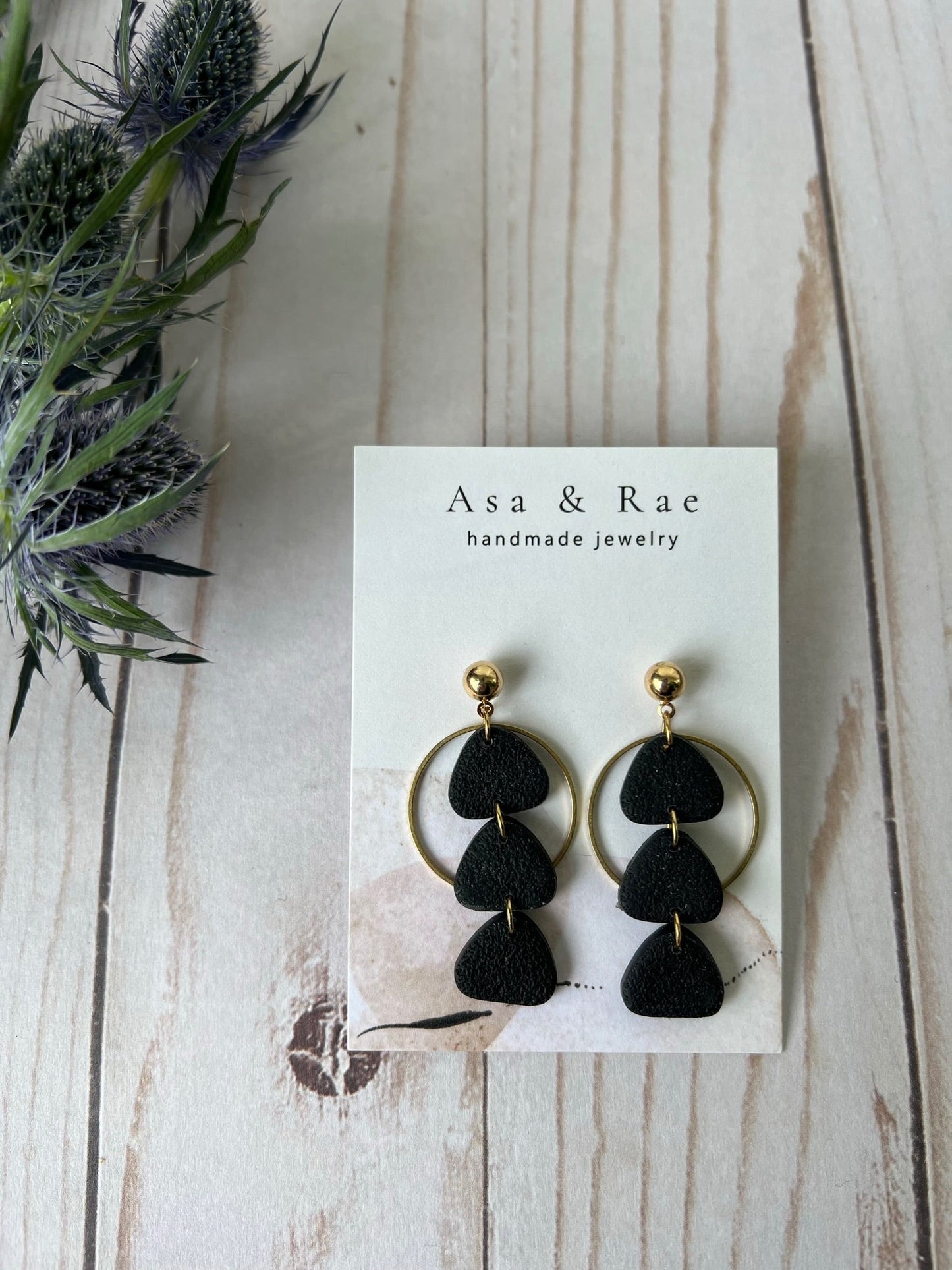 Three Tier Triangle Dangles with Gold Plated Accent - 1