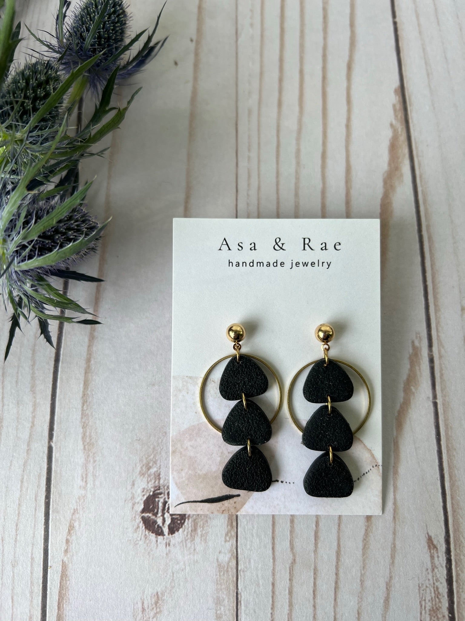 Three Tier Triangle Dangles with Gold Plated Accent - 1