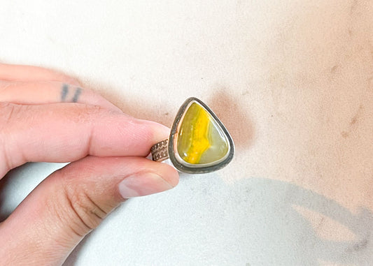 Yellow Jasper Ring - sz. 9 - 1