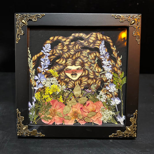 "Orange Flower" Framed Original Piece - 1