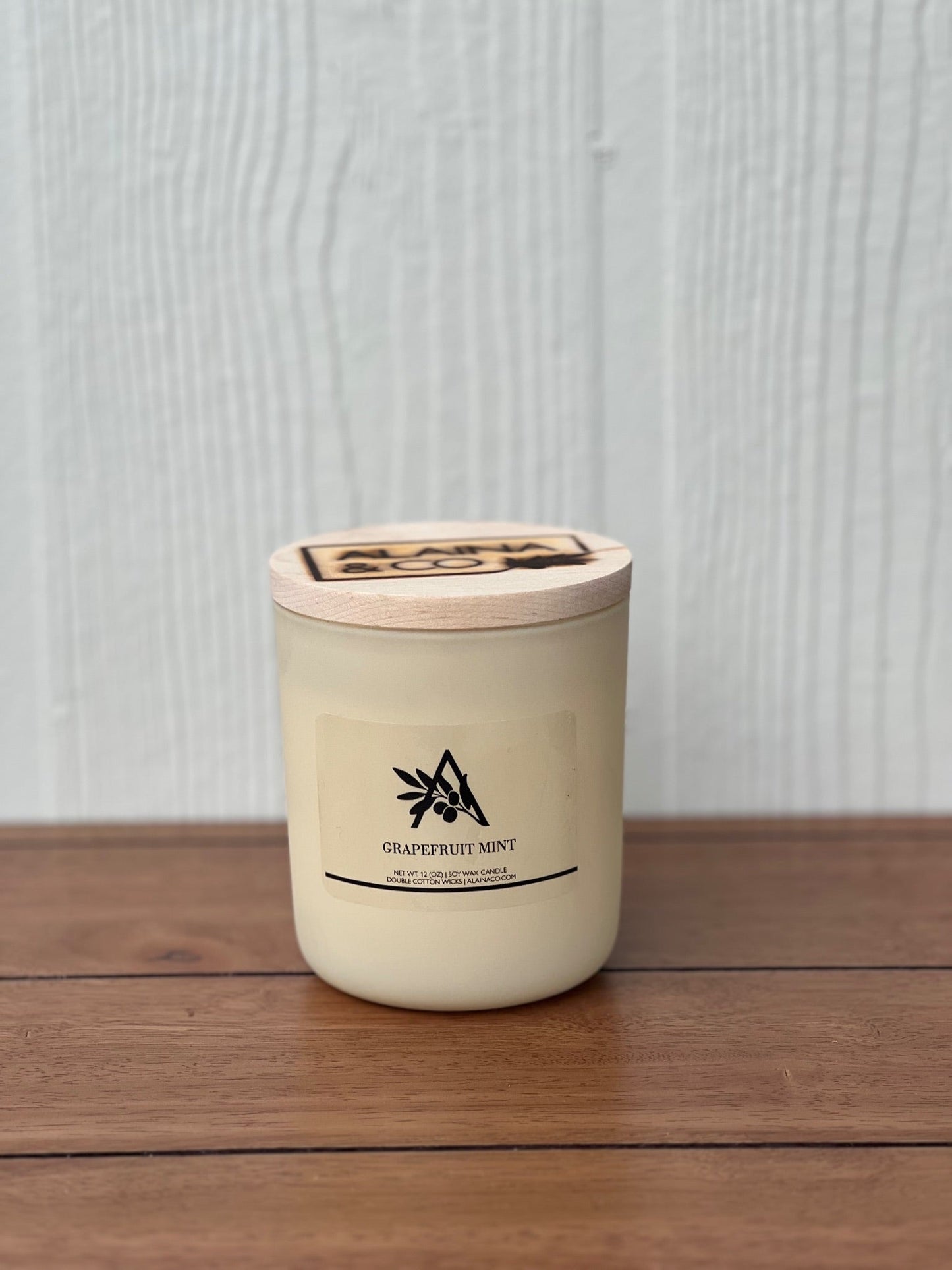 Grapefruit Mint - 12 oz Cream Soy Wax Candle - 1