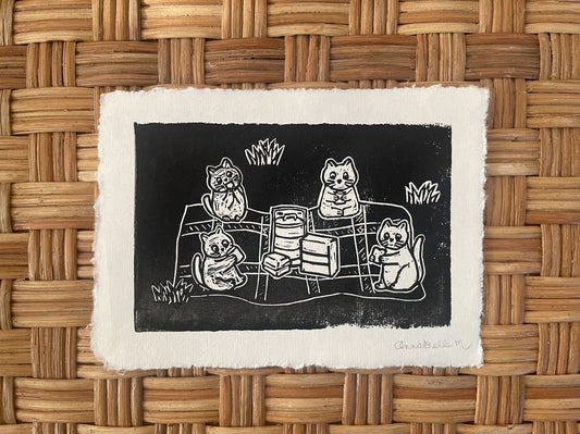 Cat Picnic Print - 1