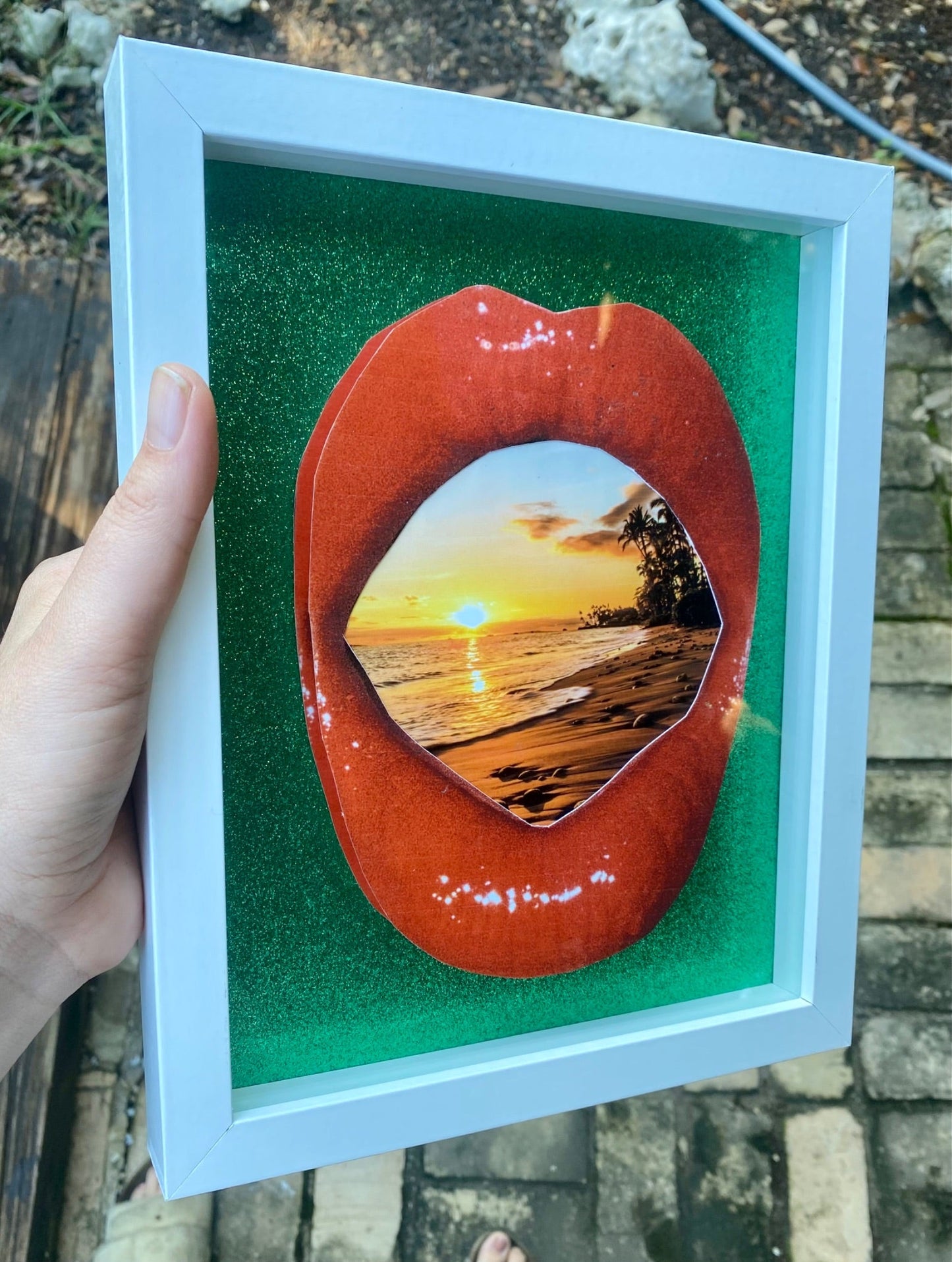 8x10 Shadow Box - Green Mouth - 1