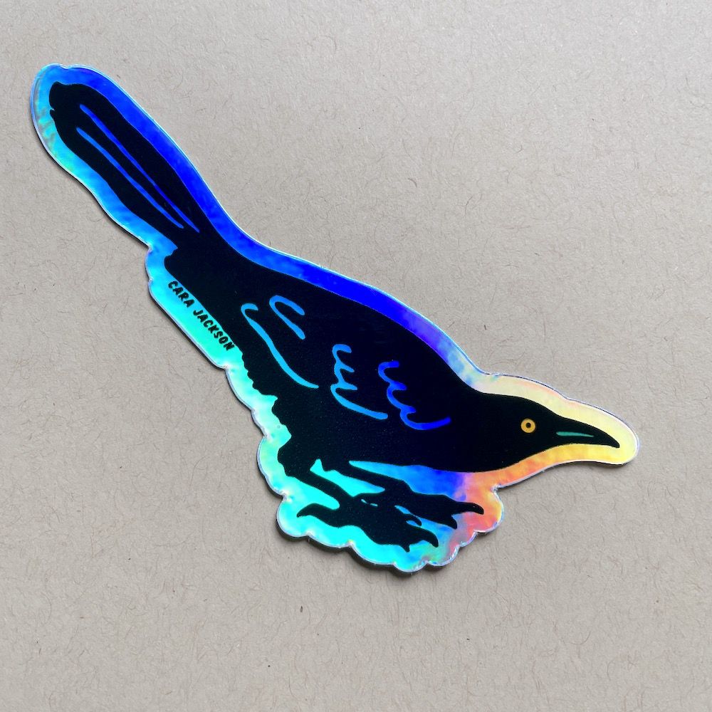 Crouching Grackle Sticker - 1