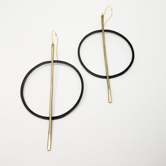 Vertical Hoops - Brass - 1