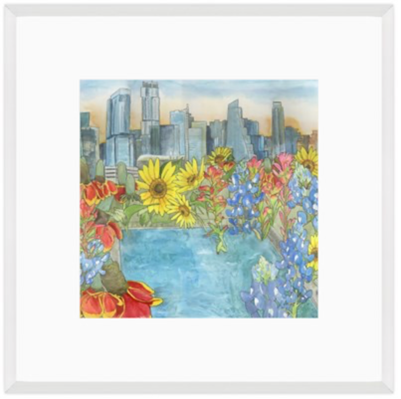 Barton Springs Wildflowers framed print  - 1