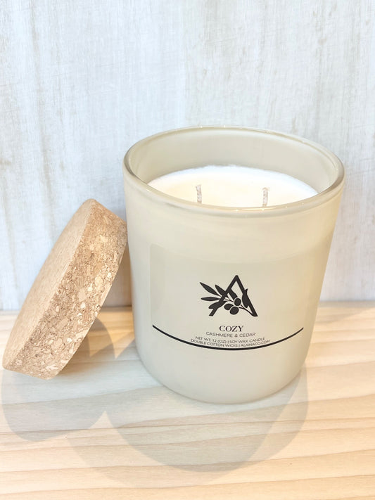 Cozy - 12 oz Cream Soy Wax Candle  - 1