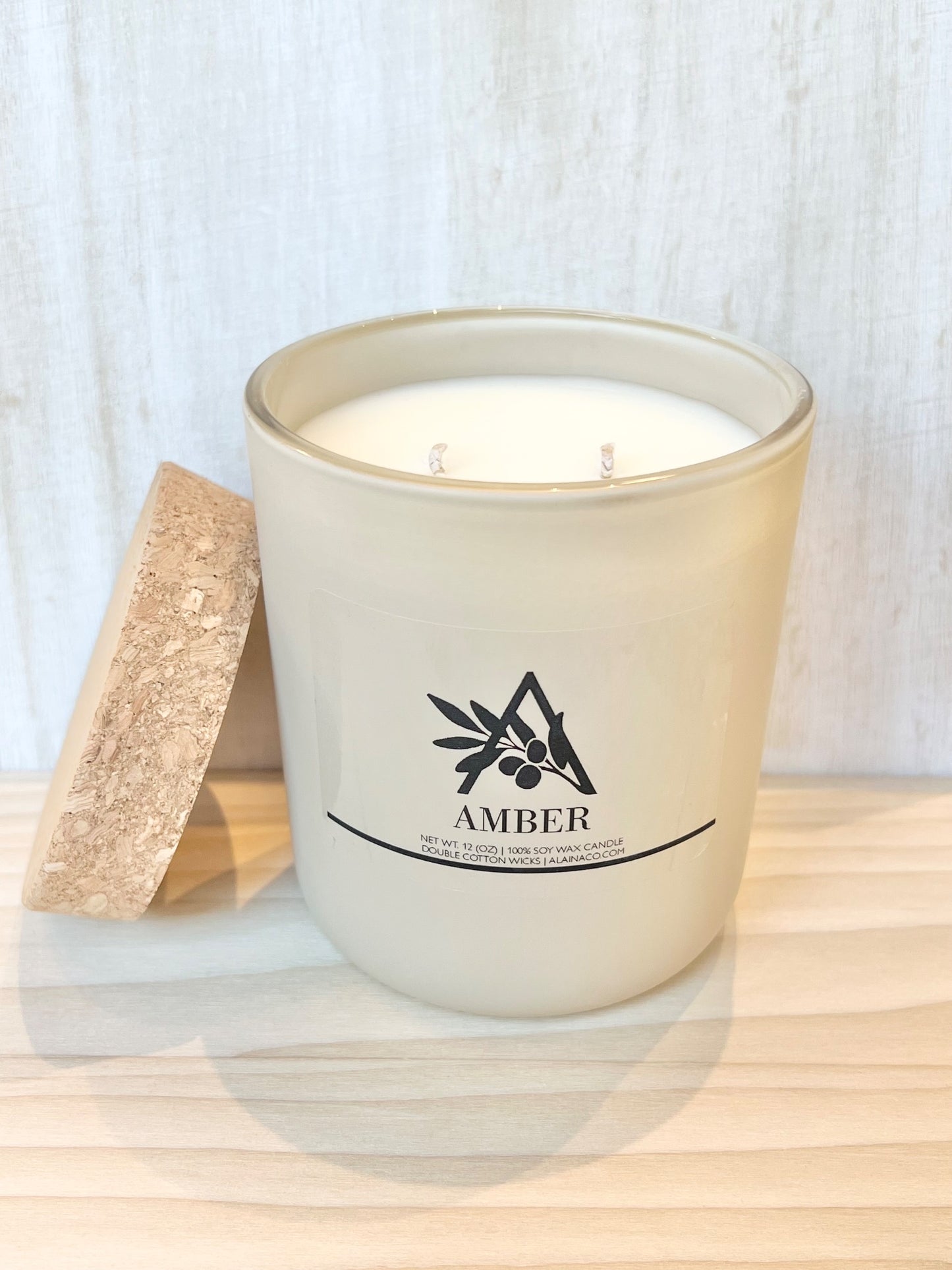 Amber - 12 oz Cream Soy Wax Candle  - 1