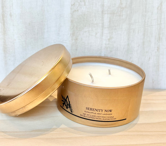 Serenity Now - 5 oz Copper Tin Soy Wax Candle  - 1