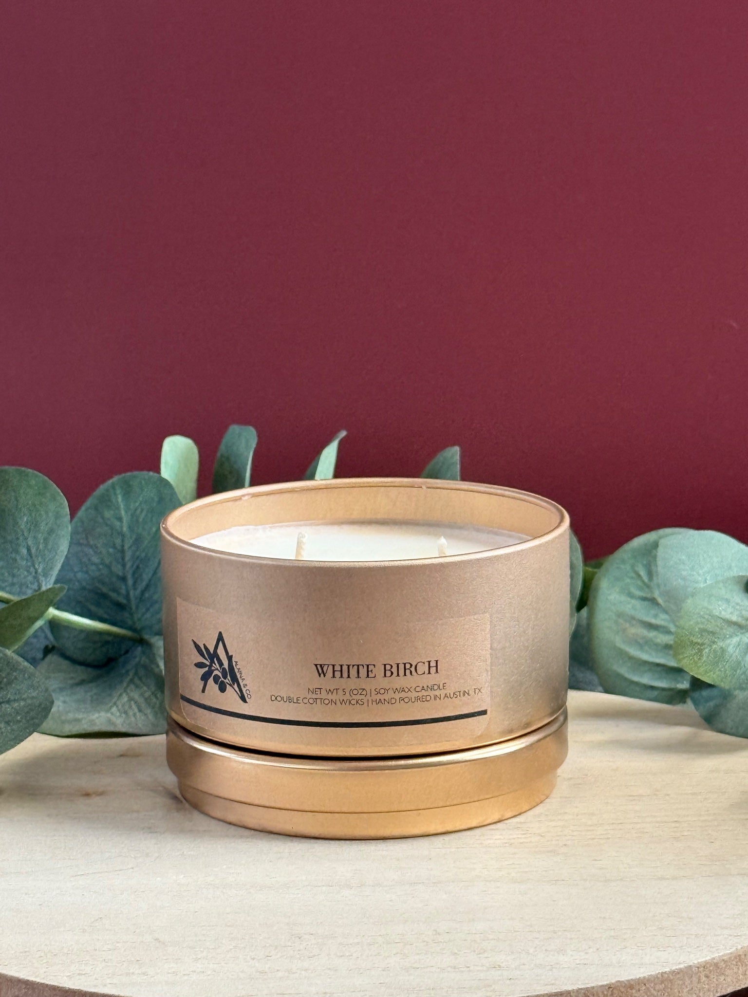 White Birch - 5oz Copper Tin Soy Wax Candle - 1