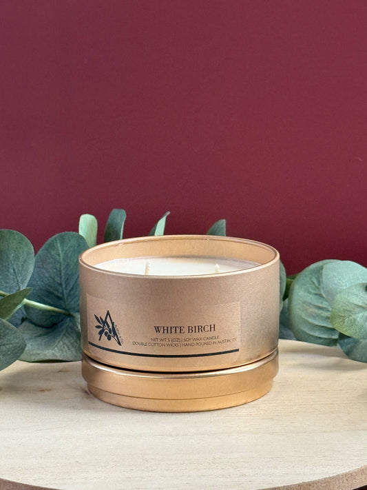 White Birch - 5oz Copper Tin Soy Wax Candle - 1